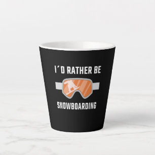 Tasse Latte Snowboarding - Je préfère le snowboard