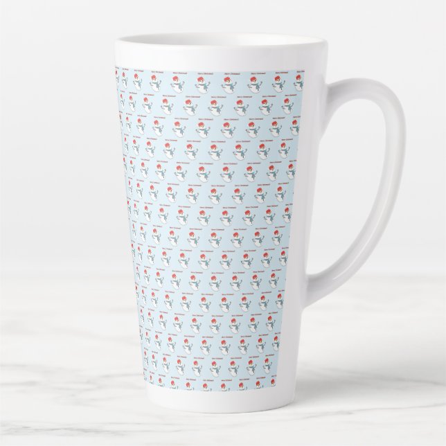 Tasse Latte Snowman. Merry Christmas. (Droite)