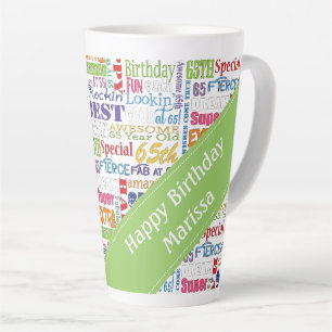 Tasse Latte Soixante-cinquième anniversaire unique et spécia