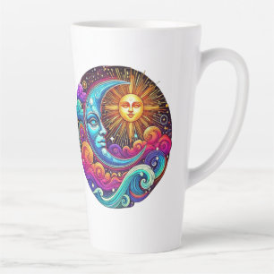 Tasse Latte Soleil mystique et brasse cosmique de la lune