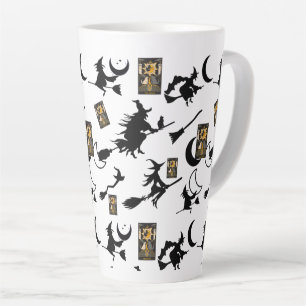 Tasse Latte sorcière assistant chatte lune bloomstick