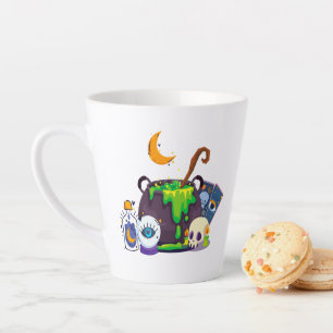 Tasse Latte Sorcière Cuisine Cauldron Potion Sous Le Lune