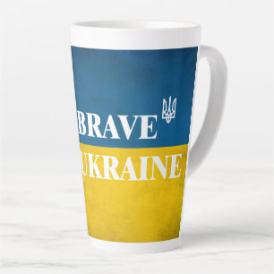 Tasse Latte Soyez courageux comme l'Ukraine citation textuelle
