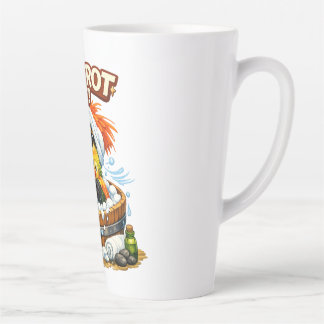 Tasse Latte Spa-rrrot Day Funny Parrot Spa Relax Design
