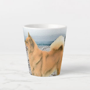 Tasse Latte Spitz finlandais à Seashore Peinture - Chien Art
