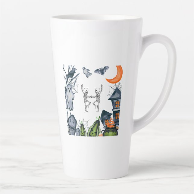 Tasse Latte Spooky Party Frame tee shirt (Droite)