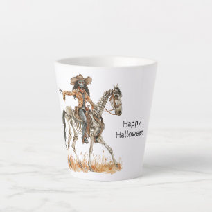 Tasse Latte Squelette de cheval western cowgirl noir Halloween