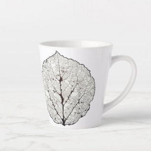 Tasse Latte Squelette de feuille de tremble 1