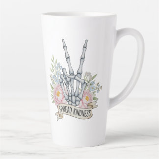 Tasse Latte Squelette de signe de paix " Répandre la gentilles