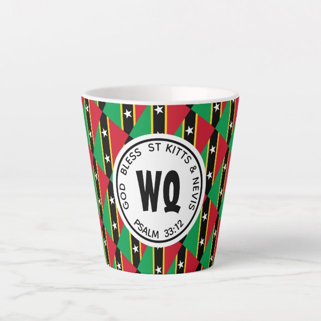 Tasse Latte ST KITTS NEVIS FLAG | Patriotique | Kittitian (Devant)