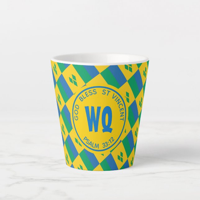 Tasse Latte ST VINCENT DRAPEAU Patriotique Personnalisable Jau (Devant)