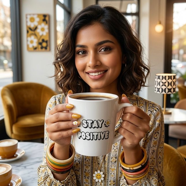 Tasse Latte Stay Positive (Créateur téléchargé)