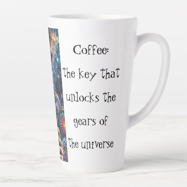 Tasse Latte "Steampunk cosmique (Droite)