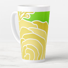 Tasse Latte Style Abstrait Fleur Jaune