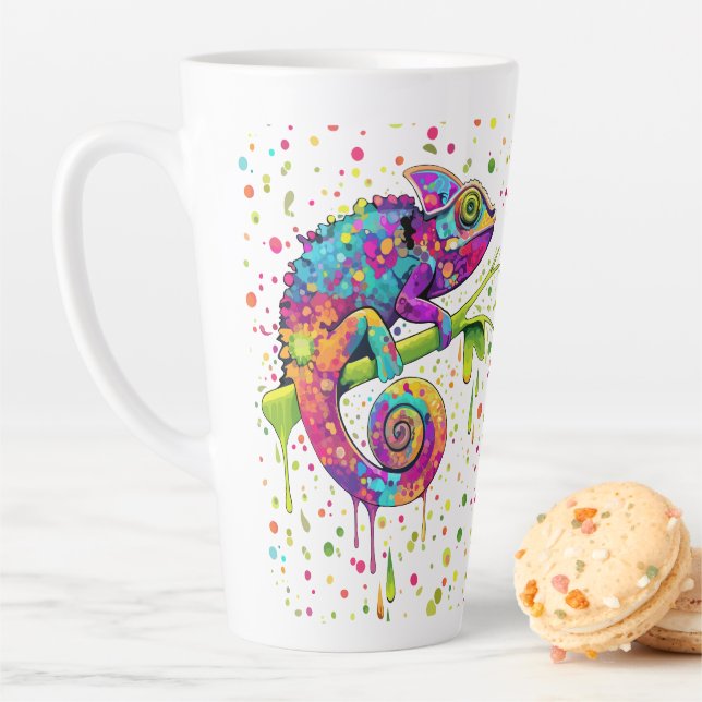 Tasse Latte Style d'aquarelle des teintures Chameleon (En situation)