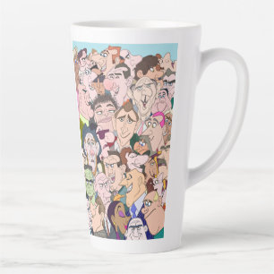 Tasse Latte Style Dessin Amusant Femme & Homme