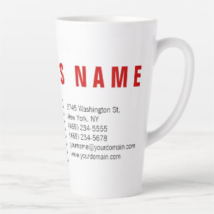 Tasse Latte Style rouge blanc moderne minimaliste unique