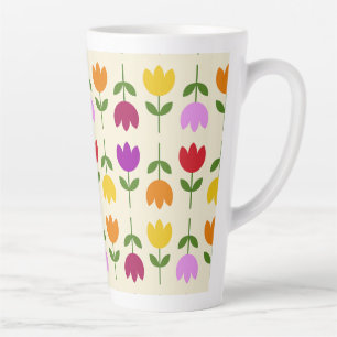 Tasse Latte Style scandinave coloré sur Crm Flower Motif