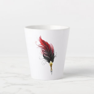 Tasse Latte Stylo rouge en plumes avec nib or