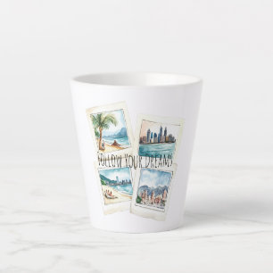 Tasse Latte Suivez Vos Rêves Voyages Monde
