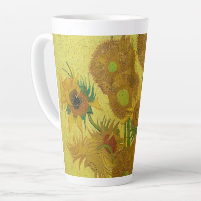 Tasse Latte Sunflowers-Vincent van Gogh (Angle gauche)