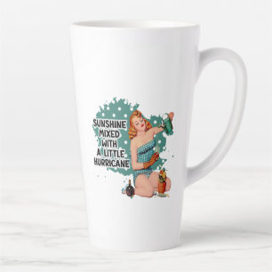 Tasse Latte Sunshine mélangé avec l'ouragan Retro femme au foy
