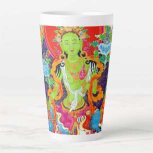 Tasse Latte Superbe thangka tibétain tara verte dieu tatouage 