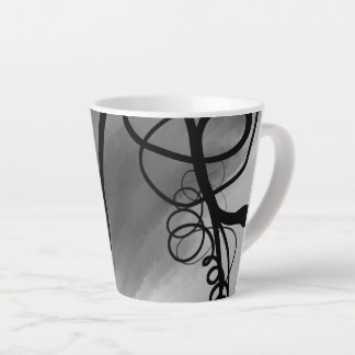 Tasse Latte Sur la grille : gris Abstrait, noir et blanc