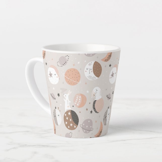 Tasse Latte Sweat Dream Bunnies Dans Motif spatial (Angle gauche)