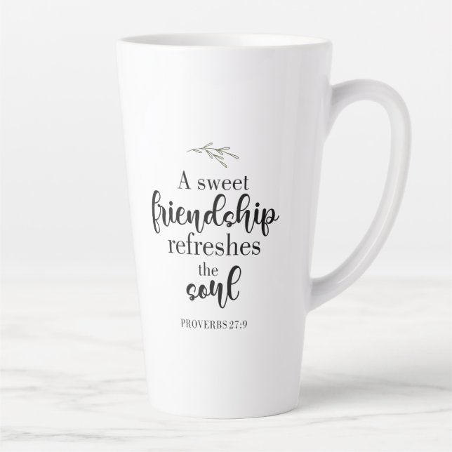 Tasse Latte Sweendship Bible Verse Citation Lettrée à la main (Droite)