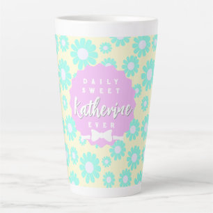 Tasse Latte Sweet Daisy Baby Pastel Vert bleu rose