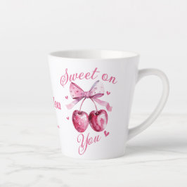 Tasse Latte Sweet on You" Personnalisable Cerisier à thème