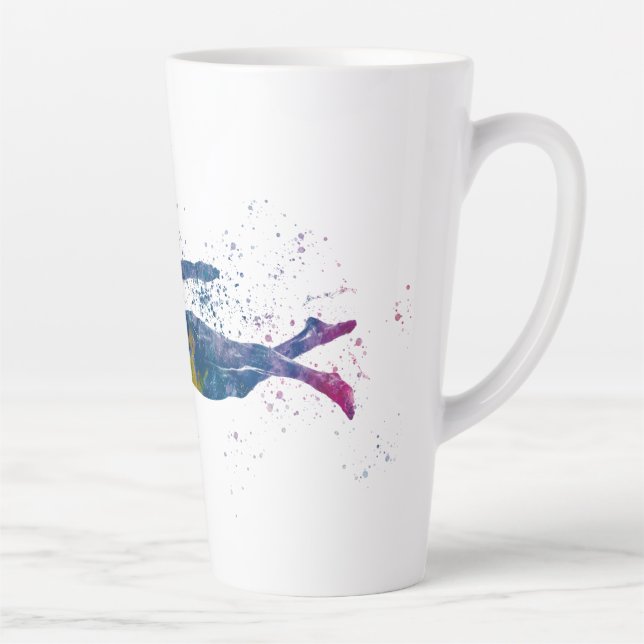 Tasse Latte swimmer in watercolor (Droite)