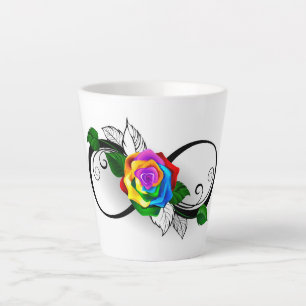 Tasse Latte Symbole d'infini avec Rose arc-en-ciel