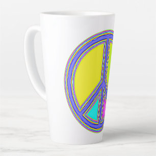 Tasse Latte Symbole PAIX avec des couleurs remplies