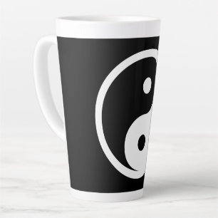 Tasse Latte Symbole Yin Yang - tatouage solide design 2