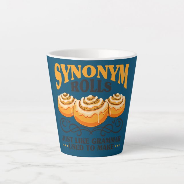 Tasse Latte Synonyme Roule Comme La Grammaire Utilisée Pour Fa (Devant)