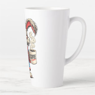 Tasse Latte T-shirt drôle de lapin grincheux café