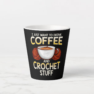 Tasse Latte T-shirt Knitter Crochet Café Et Amant