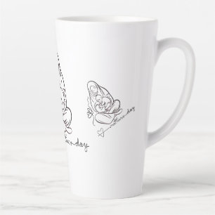Tasse Latte T-shirt Maman Amour Beau Design