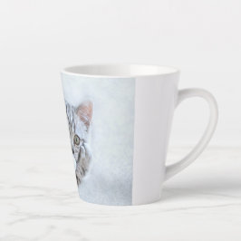 Tasse Latte Tabby gris mou Chat avec Noël Casquette