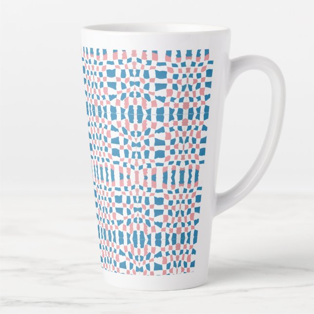 Tasse Latte Tableau de contrôle bleu rose rétro Abstrait (Droite)