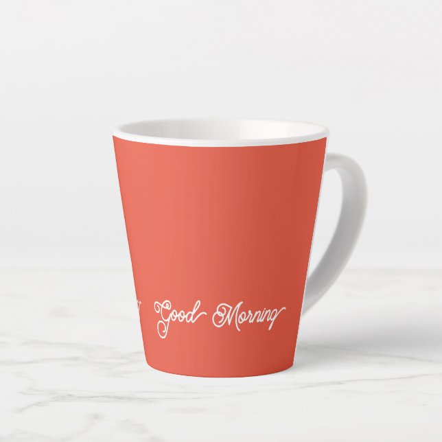 Tasse Latte Tangerine du bon matin (Angle droit)
