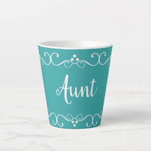 Tasse Latte Tante Élégante Typographie Café-Cadeau Cute