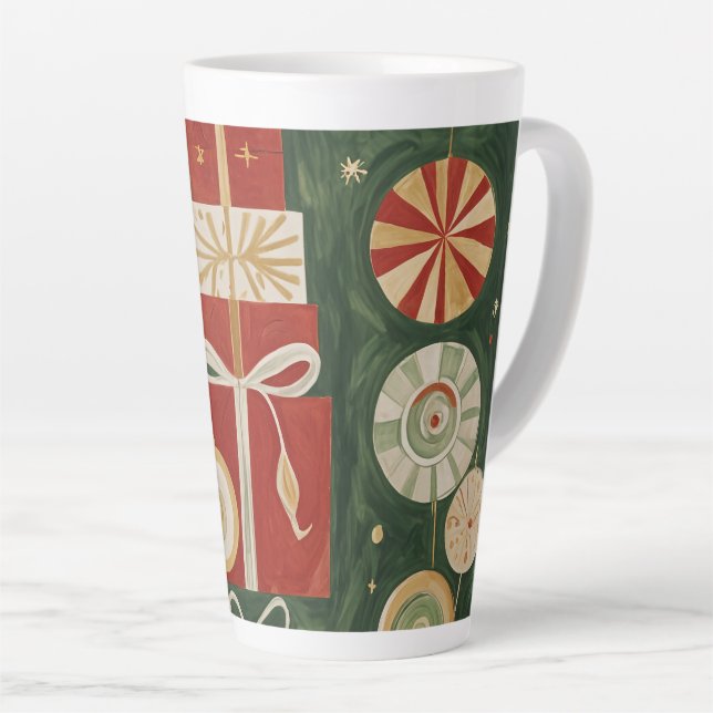 Tasse Latte Tapisserie Abstraite à marée haute (Angle droit)