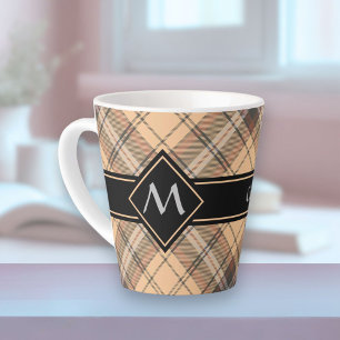 Tasse Latte Tartan beige et Brown