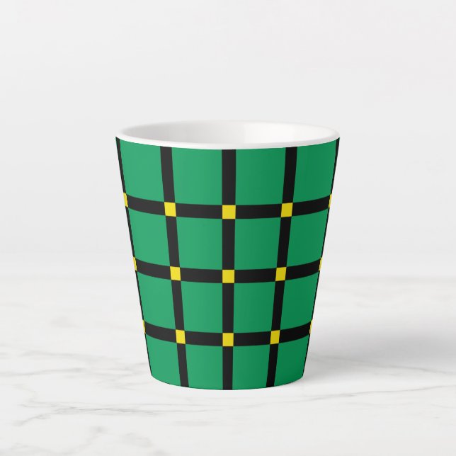 Tasse Latte Tartan vert (Devant)