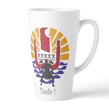 ☕Tasse Latte Drapeau Polynésien "café ! Taofe !" 