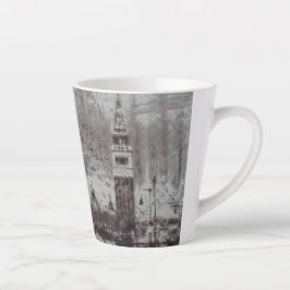 Tasse Latte Taupe et Cyan en détresse Skyline Venice Italie