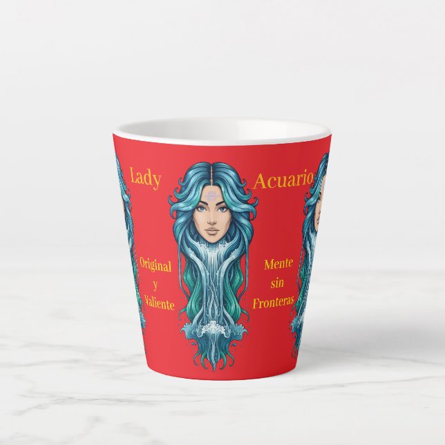 Tasse Latte Taza Lady Acuario – Tu signo en cada sorbo (Devant)